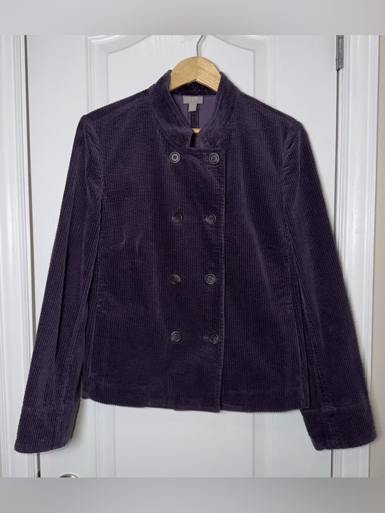 J. Jill Jackets & Blazers - J. Jill Double-Breasted Corduroy Jacket Dark Purple Size Medium